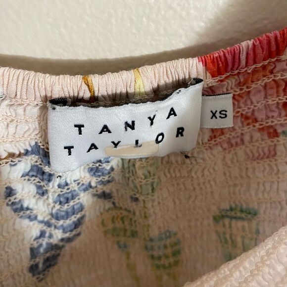 Tanya Taylor Women’s Size XS Lucinda Off The Shoulder Midi Dress Pink RUNS LARGE - Picture 6 of 7